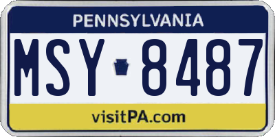 PA license plate MSY8487