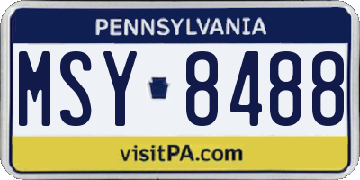 PA license plate MSY8488