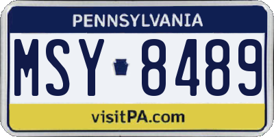 PA license plate MSY8489