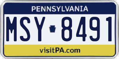 PA license plate MSY8491