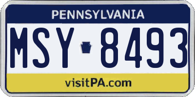 PA license plate MSY8493