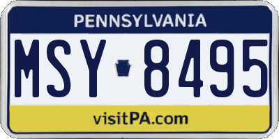 PA license plate MSY8495