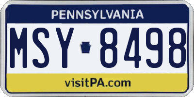 PA license plate MSY8498