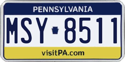 PA license plate MSY8511