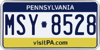 PA license plate MSY8528