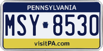 PA license plate MSY8530