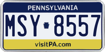 PA license plate MSY8557