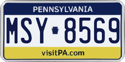 PA license plate MSY8569