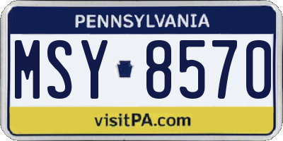 PA license plate MSY8570