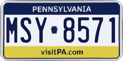 PA license plate MSY8571