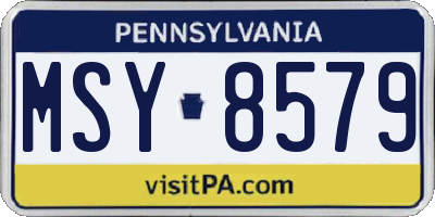 PA license plate MSY8579