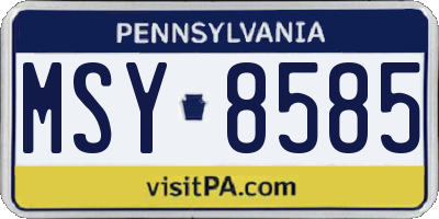 PA license plate MSY8585