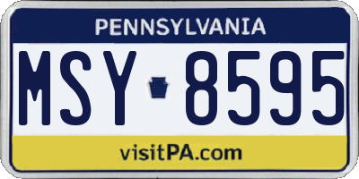 PA license plate MSY8595