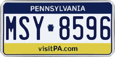 PA license plate MSY8596
