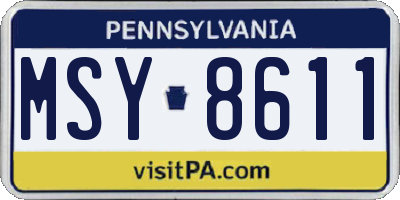 PA license plate MSY8611