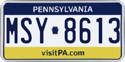 PA license plate MSY8613