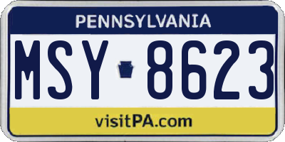 PA license plate MSY8623