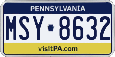 PA license plate MSY8632