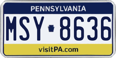 PA license plate MSY8636