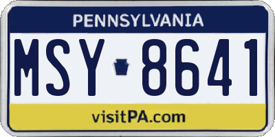 PA license plate MSY8641