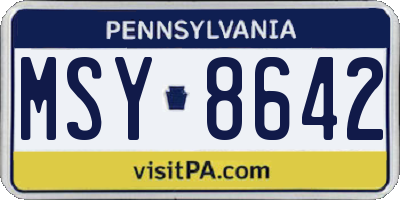 PA license plate MSY8642