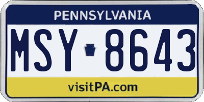 PA license plate MSY8643
