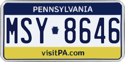 PA license plate MSY8646
