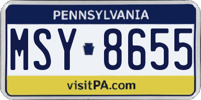PA license plate MSY8655