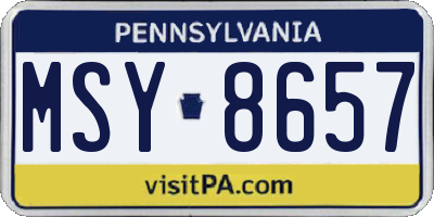 PA license plate MSY8657