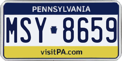 PA license plate MSY8659