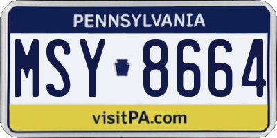 PA license plate MSY8664