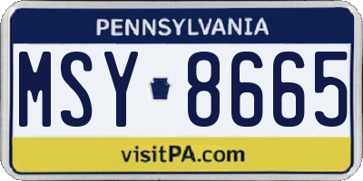 PA license plate MSY8665