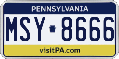 PA license plate MSY8666