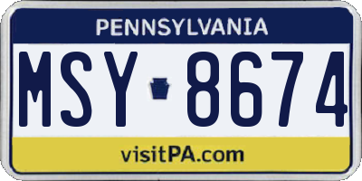 PA license plate MSY8674