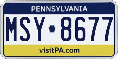 PA license plate MSY8677
