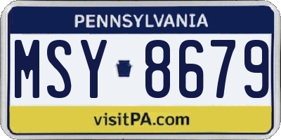 PA license plate MSY8679
