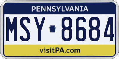 PA license plate MSY8684