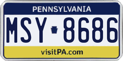 PA license plate MSY8686