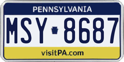 PA license plate MSY8687