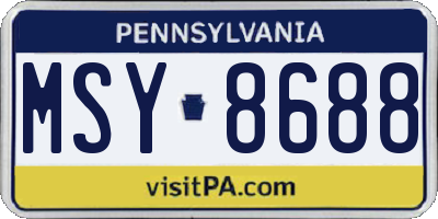 PA license plate MSY8688