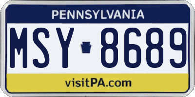 PA license plate MSY8689