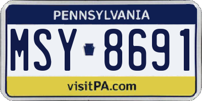 PA license plate MSY8691