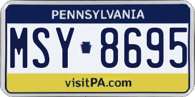 PA license plate MSY8695