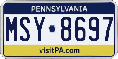 PA license plate MSY8697