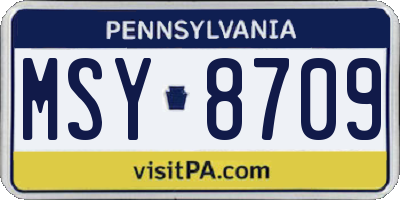 PA license plate MSY8709
