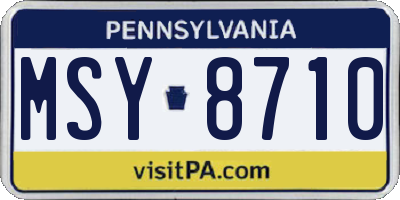 PA license plate MSY8710