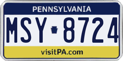 PA license plate MSY8724