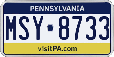 PA license plate MSY8733