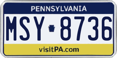 PA license plate MSY8736