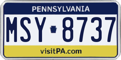 PA license plate MSY8737